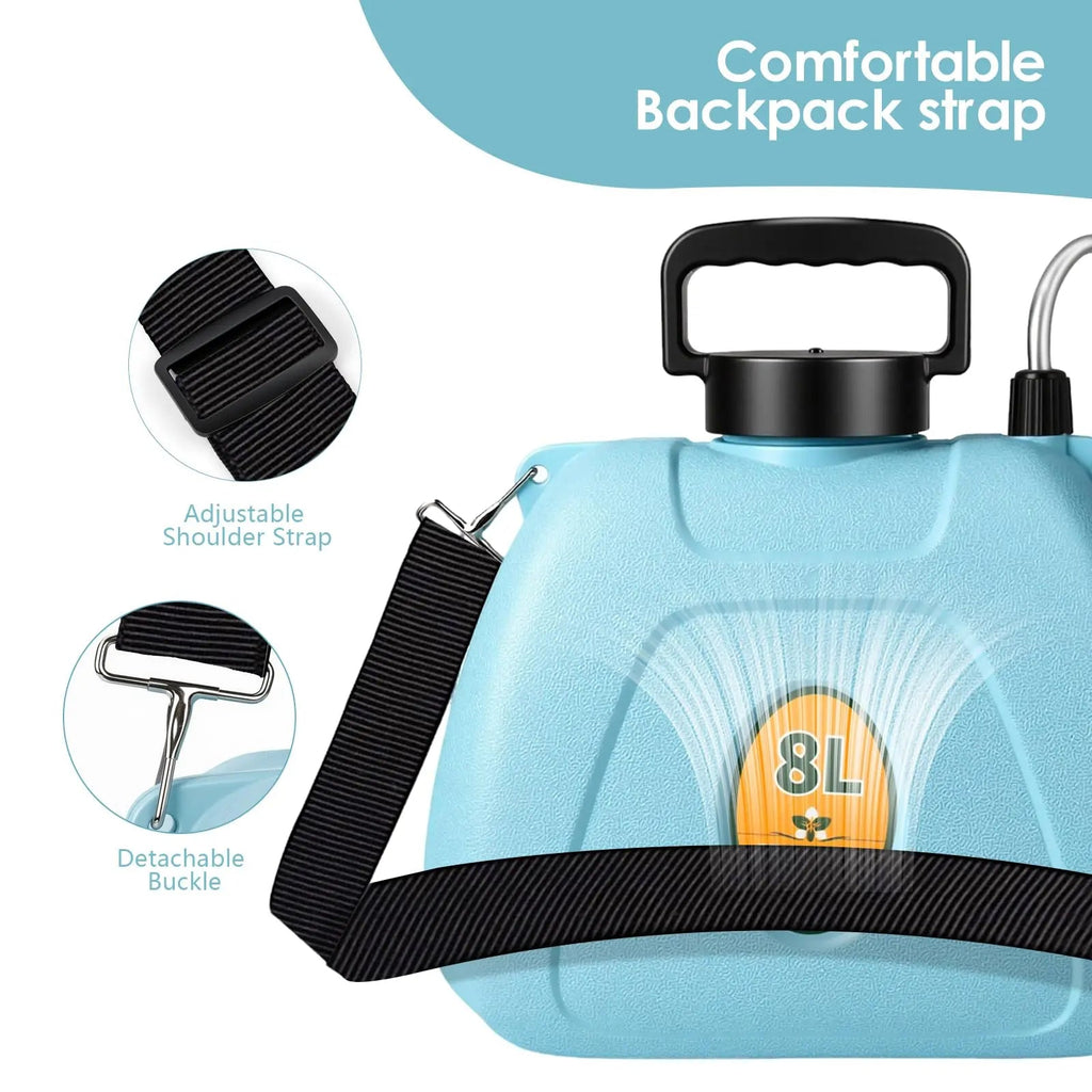 2 Gallon Electric Garden Sprayer Battery Powered 3 Speeds Telescopic Wand 3 Nozzles USB Rechargeable