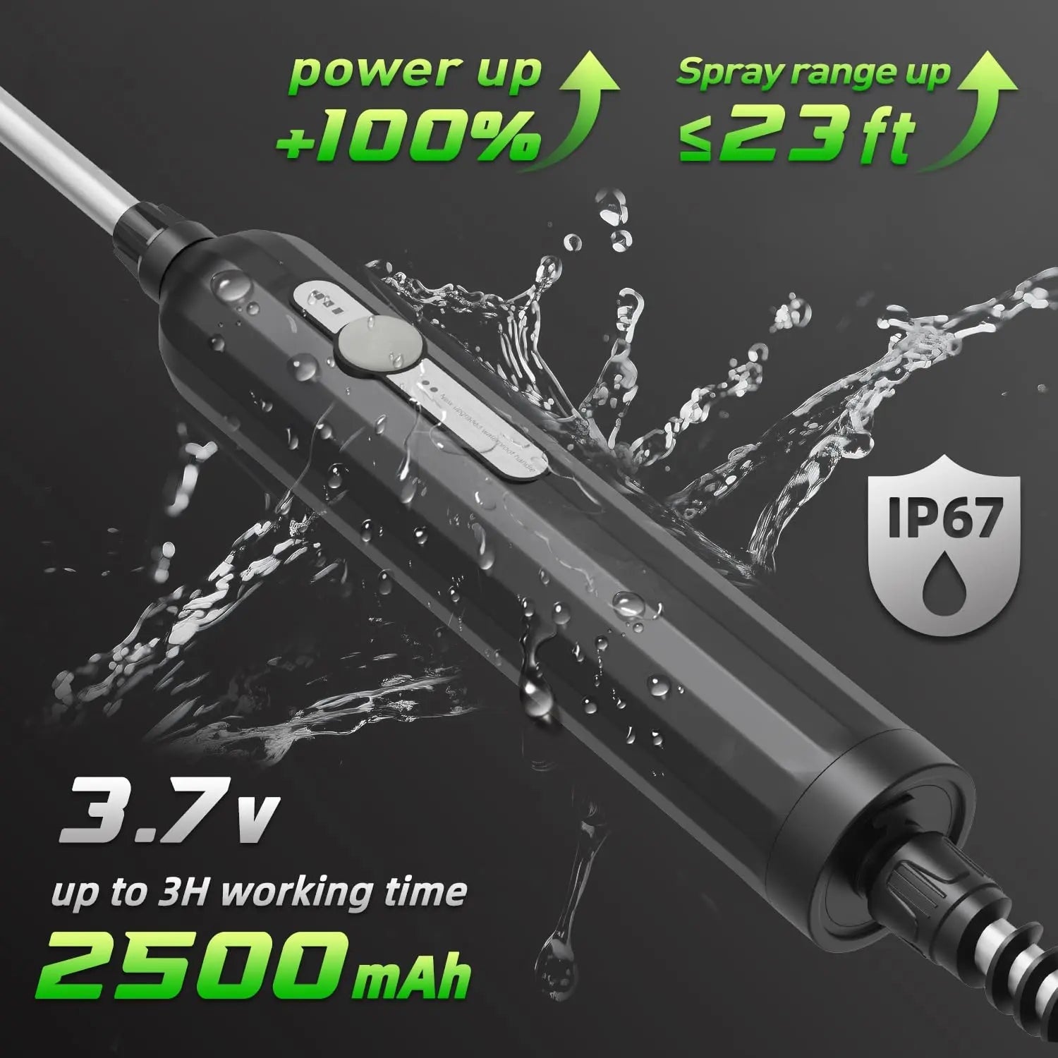 2 Gallon Electric Garden Sprayer Battery Powered Telescopic Wand 3 Nozzles USB Rechargeable