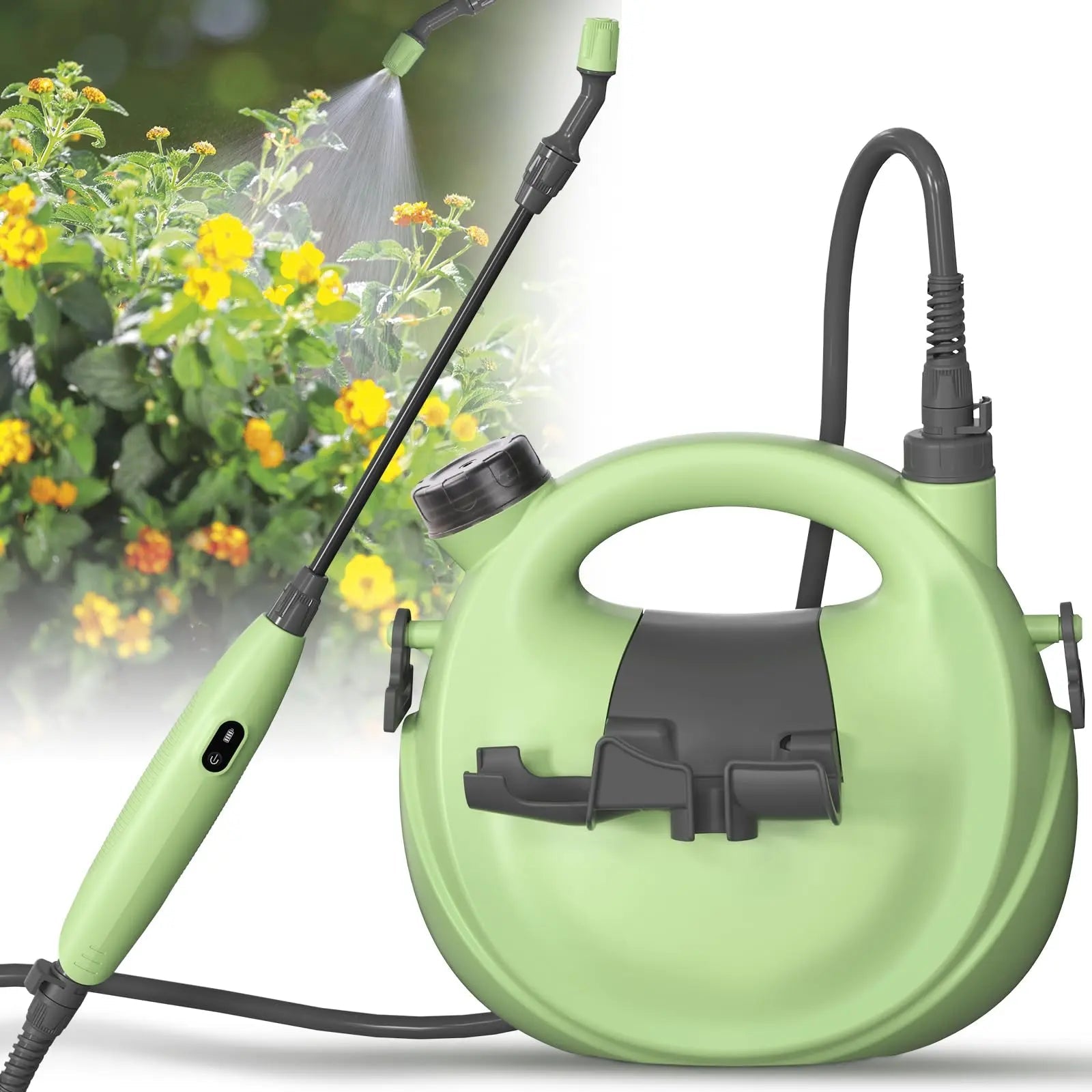 1.35 Gallon Electric Garden Sprayer Battery Powered Telescopic Wand Adjustable Nozzle USB Rechargeable