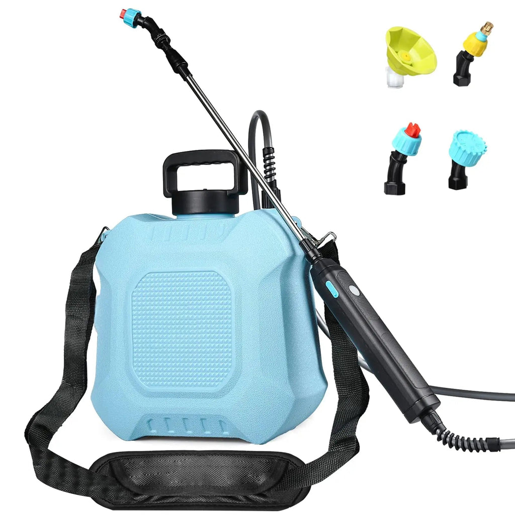 2 Gallon Electric Garden Sprayer Battery Powered Retractable Wand 4 Nozzles USB Rechargeable