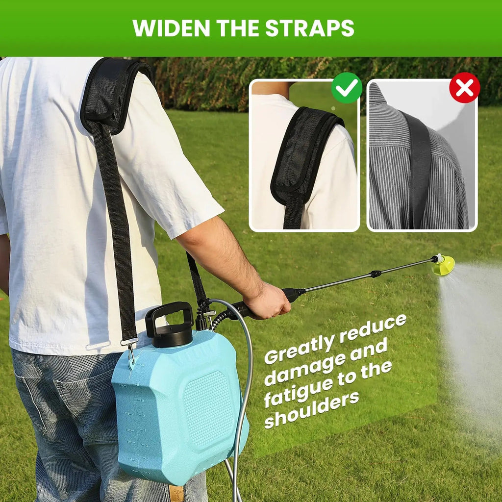 2 Gallon Electric Garden Sprayer Battery Powered Retractable Wand 4 Nozzles USB Rechargeable