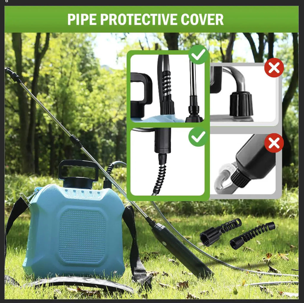 2 Gallon Electric Garden Sprayer Battery Powered Retractable Wand 4 Nozzles USB Rechargeable