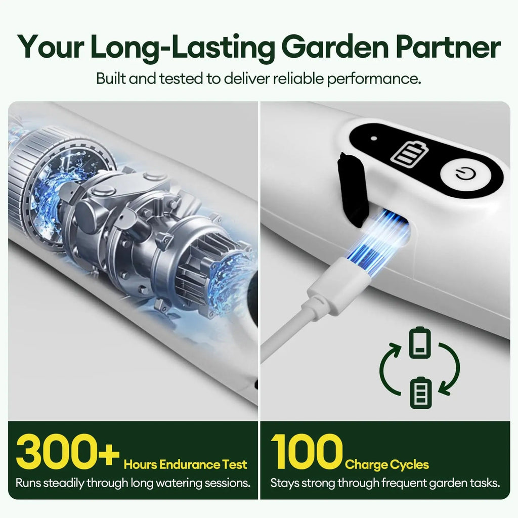 2 Gallon Electric Garden Sprayer Battery Powered 3 Nozzles Ergonomic Handle USB Rechargeable